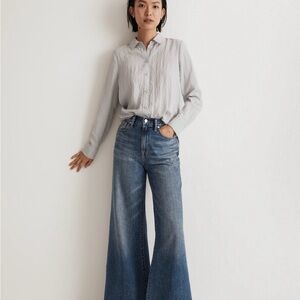 Madewell Crinkled Button-Up Shirt in Solstice